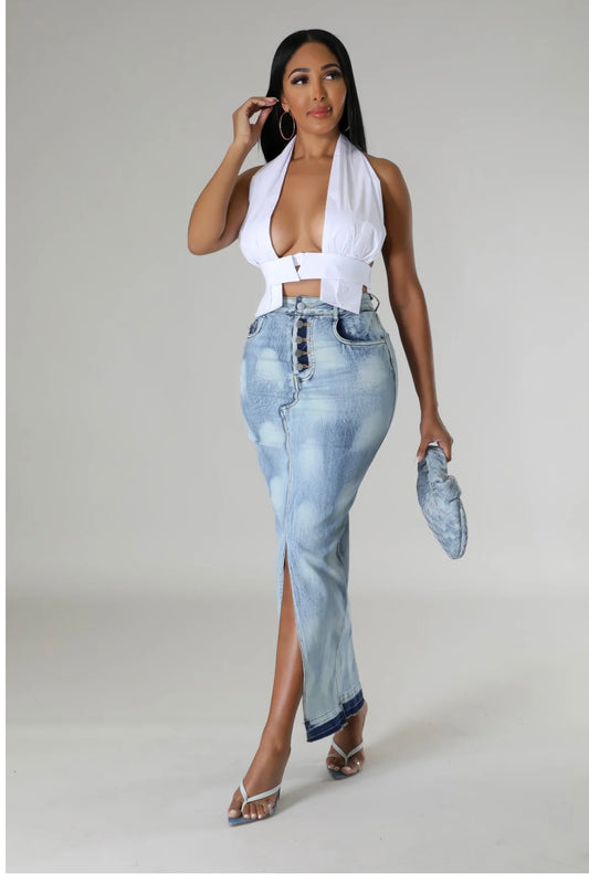 Jean Maxi Skirt