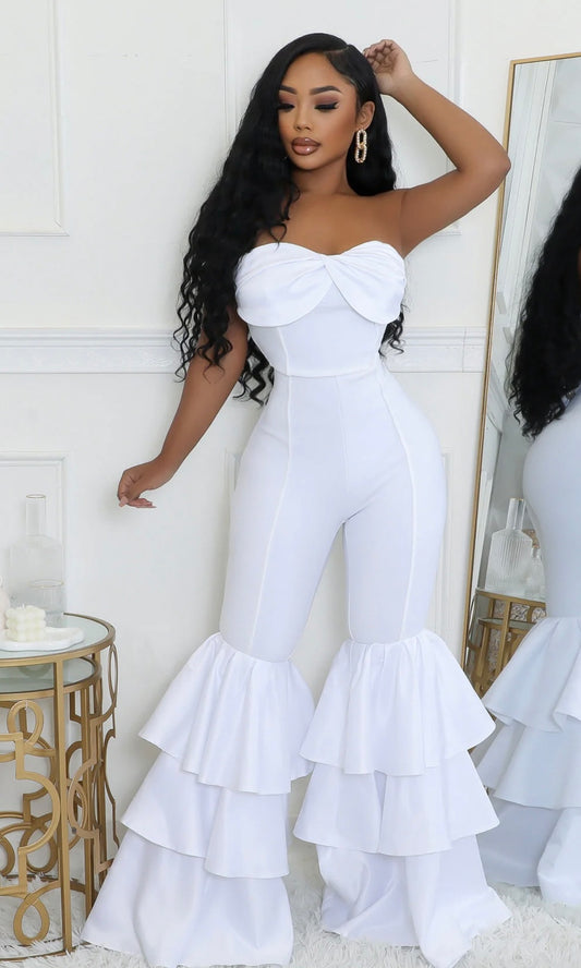 White Bell Bottom Jumper