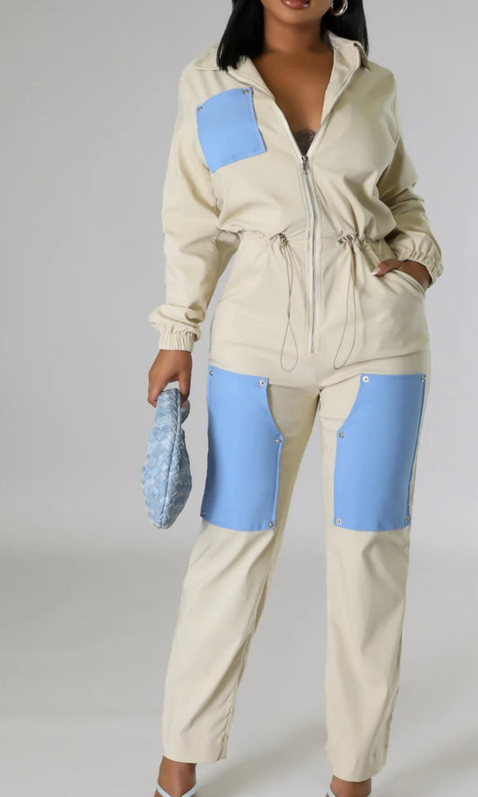 Beige Jumpsuit