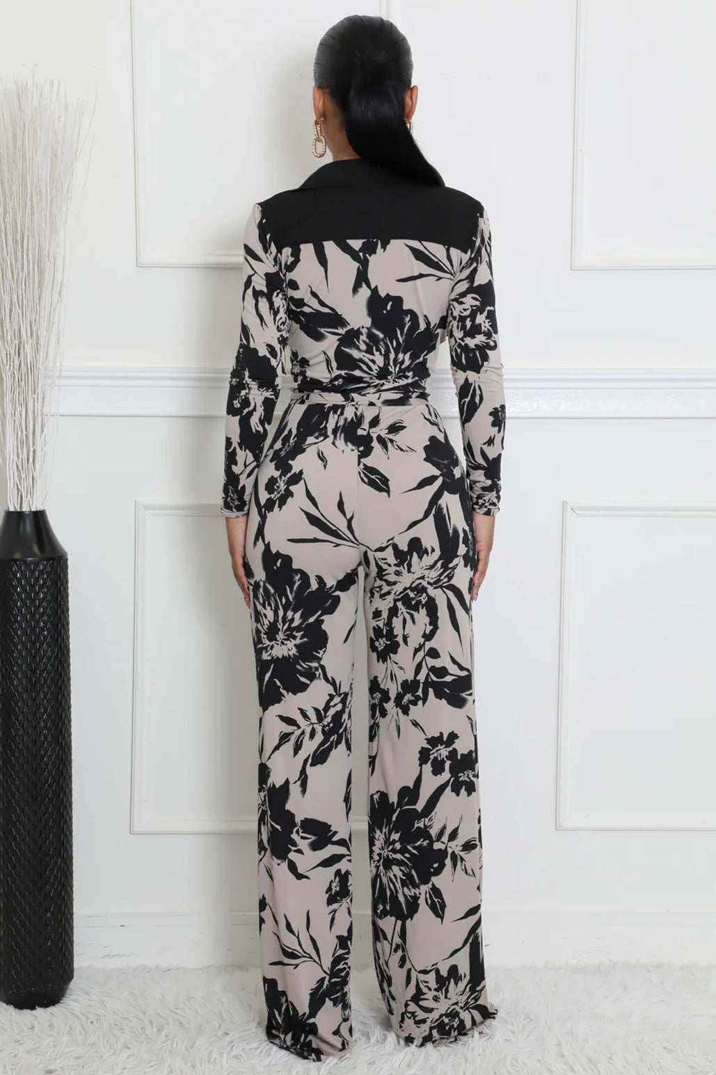 Black Floral Jumpsuit