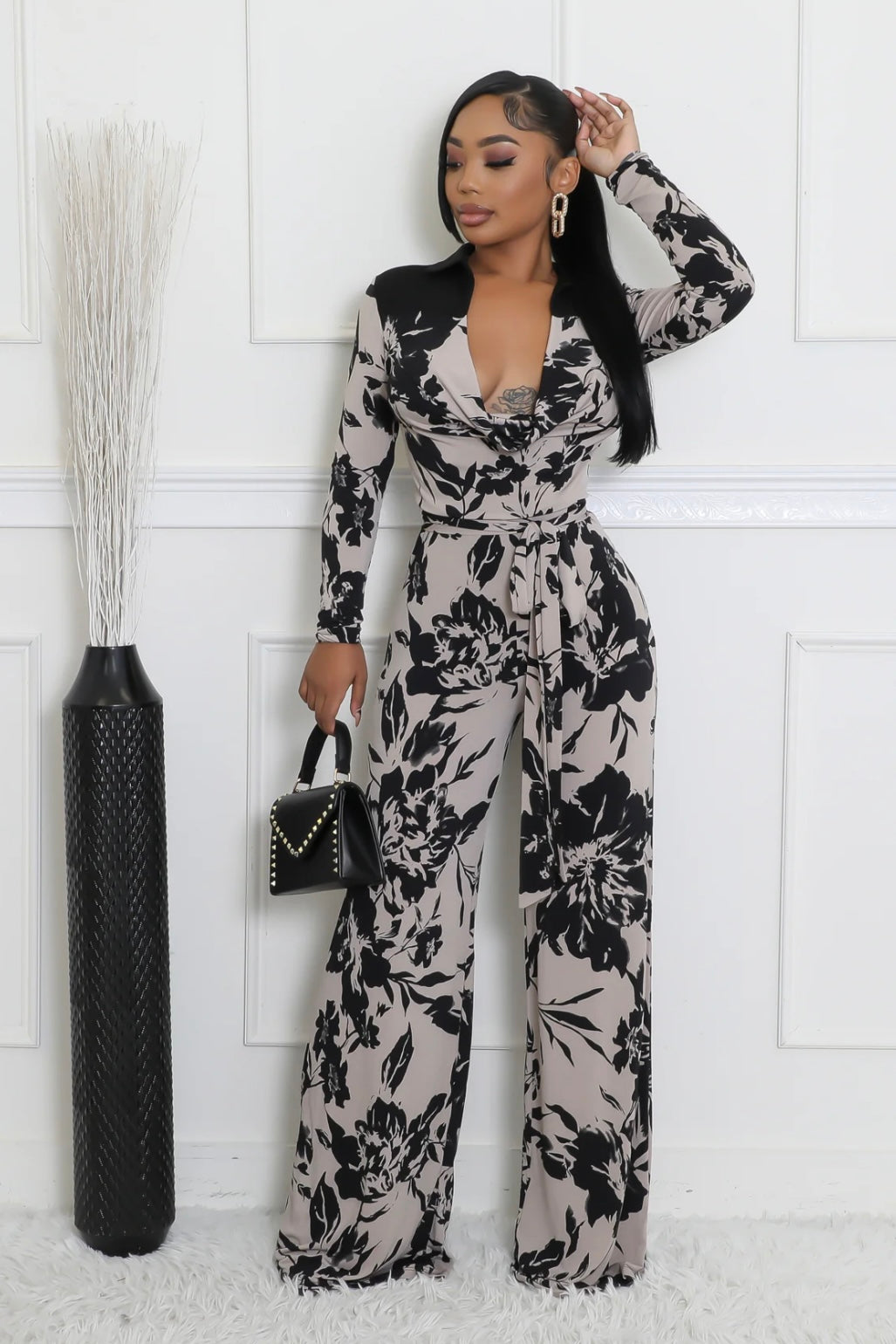Black Floral Jumpsuit