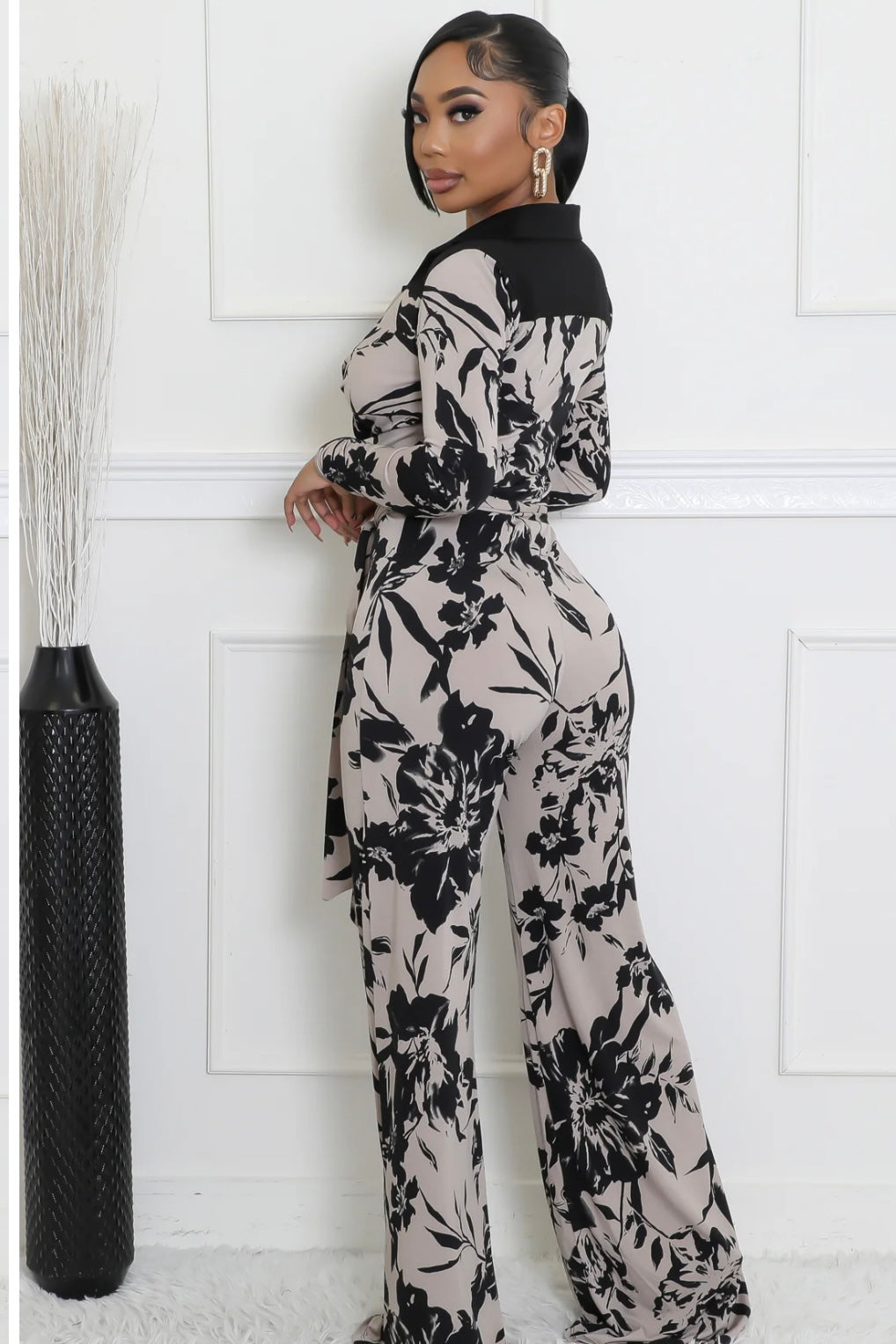 Black Floral Jumpsuit