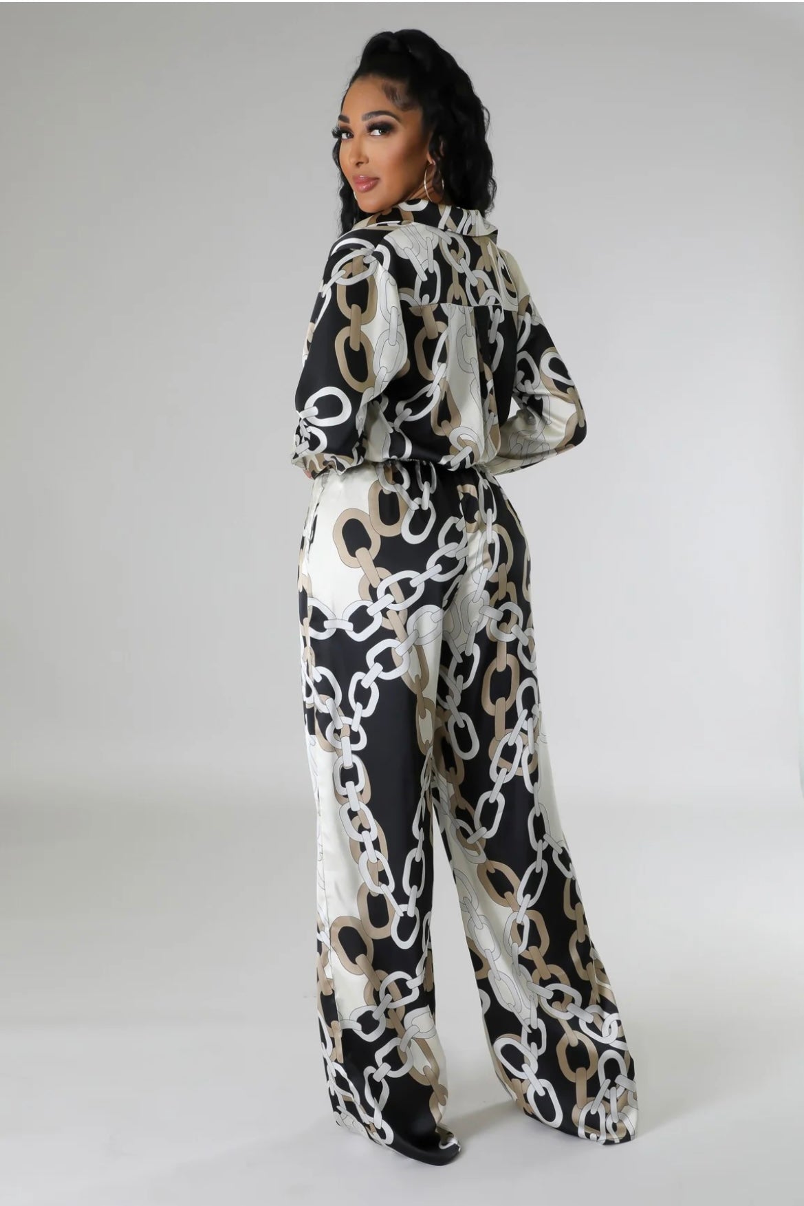 Black & White 2 Piece Pants Set